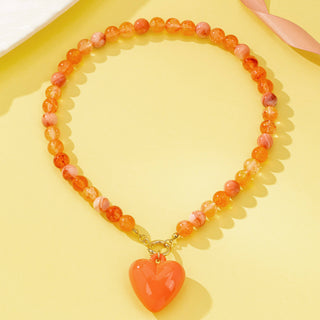 Sweetheart Beaded Heart Necklace-Necklaces-Stuffology Boutique -Stuffology - Where Vintage Meets Modern, A Boutique for Real Women in Crosbyton, TX