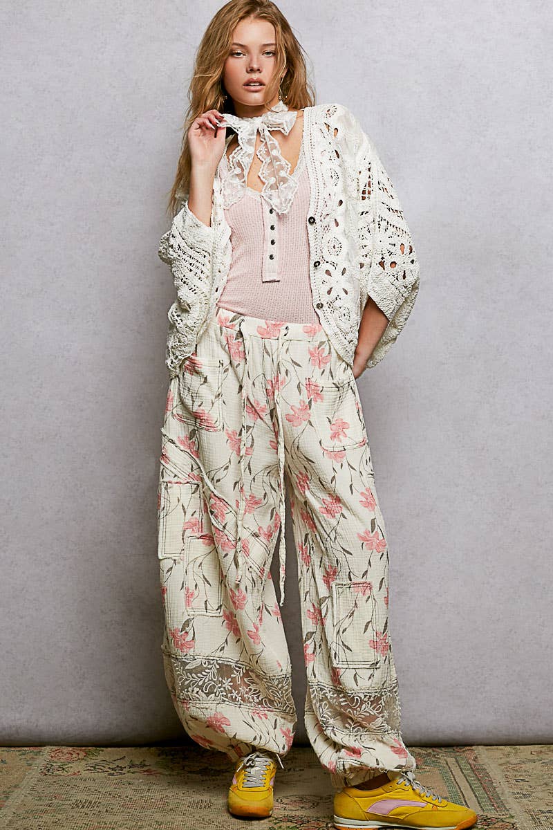 Batwing Sleeve Button Down Solid Crochet Cardigan Top-Pol Clothing-Stuffology - Where Vintage Meets Modern, A Boutique for Real Women in Crosbyton, TX