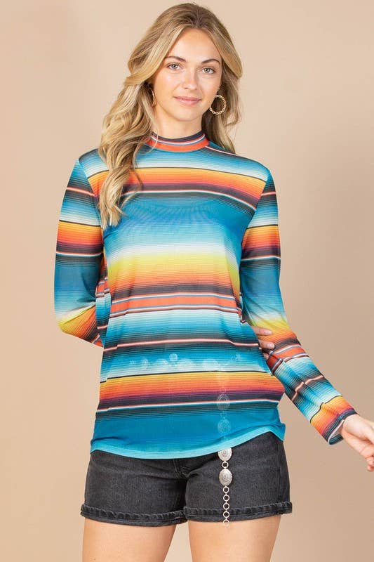 Serape Mesh Top-MESH TOP-Avery-Stuffology - Where Vintage Meets Modern, A Boutique for Real Women in Crosbyton, TX