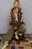 POL Clothing - Star Patch Hoodie Jacket-Hoodie-Pol Clothing-Stuffology - Where Vintage Meets Modern, A Boutique for Real Women in Crosbyton, TX