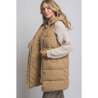 Hooded Long Quilted Puffer Vest w Zip Snap Closure-HiteJeans-Stuffology - Where Vintage Meets Modern, A Boutique for Real Women in Crosbyton, TX