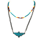 Turquoise Bead Navajo Thunderbird Pendant Necklace-Lunar Deer-Stuffology - Where Vintage Meets Modern, A Boutique for Real Women in Crosbyton, TX