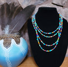 Native American made Turquoise, glass bead necklace-Horse Spirit Studio-Stuffology - Where Vintage Meets Modern, A Boutique for Real Women in Crosbyton, TX