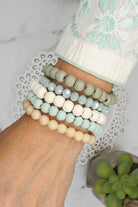 Wood glass basic bracelets stack beaded bracelet set-PennyLine inc-Stuffology - Where Vintage Meets Modern, A Boutique for Real Women in Crosbyton, TX