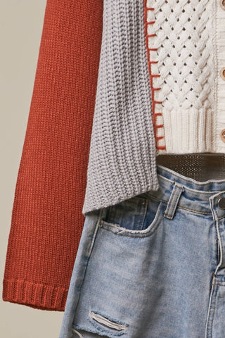Color-Blocked Knit Sweater-Sweaters-Mello.-Stuffology - Where Vintage Meets Modern, A Boutique for Real Women in Crosbyton, TX