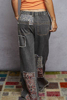 POL Clothing Boho Patchwork Denim Wide Leg Jeans-Jeans-Pol Clothing-Stuffology - Where Vintage Meets Modern, A Boutique for Real Women in Crosbyton, TX