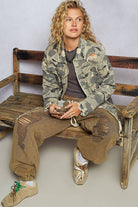 POL Clothing Sweet Camo Twill Jacket-Jackets-Pol Clothing-Stuffology - Where Vintage Meets Modern, A Boutique for Real Women in Crosbyton, TX
