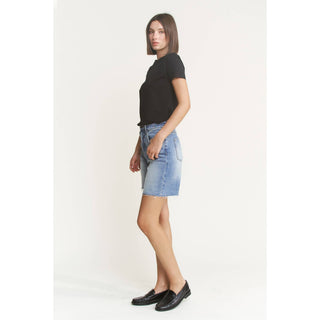 High Waist Bermuda Mica Denim Shorts-Shorts-Mica Denim-Stuffology - Where Vintage Meets Modern, A Boutique for Real Women in Crosbyton, TX