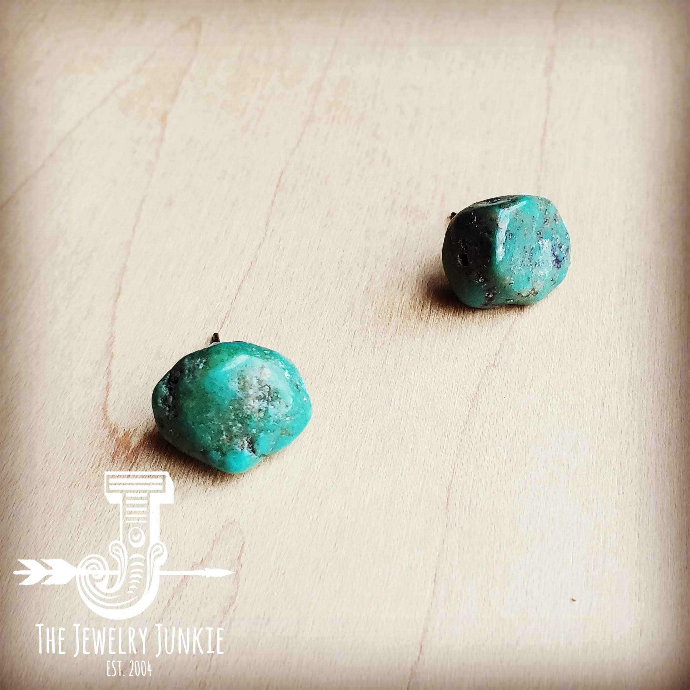 Natural Green Turquoise Stud Earrings /Stuffology Boutique-Earrings-The Jewelry Junkie-Stuffology - Where Vintage Meets Modern, A Boutique for Real Women in Crosbyton, TX