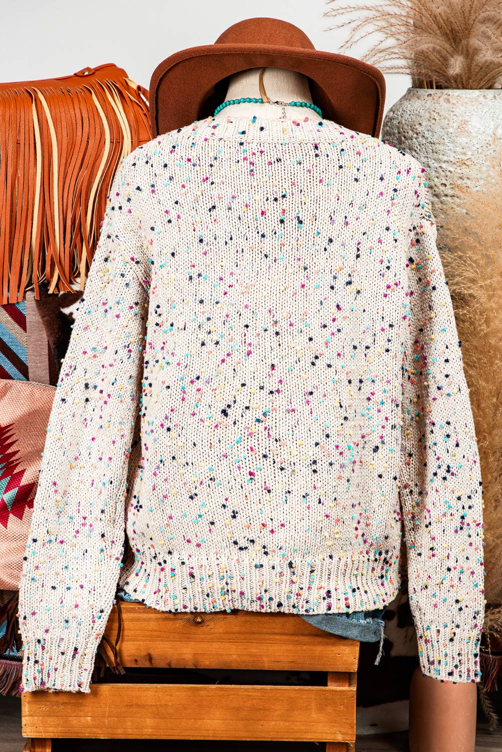 Fashion-W Multicolor Confetti Sweater Cardigan*Pack-fashionworks-Stuffology - Where Vintage Meets Modern, A Boutique for Real Women in Crosbyton, TX