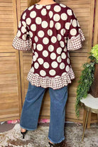 Trendy floral short sleeve women's boutique top GJQ17422-Blouse-luluclothes-Stuffology - Where Vintage Meets Modern, A Boutique for Real Women in Crosbyton, TX