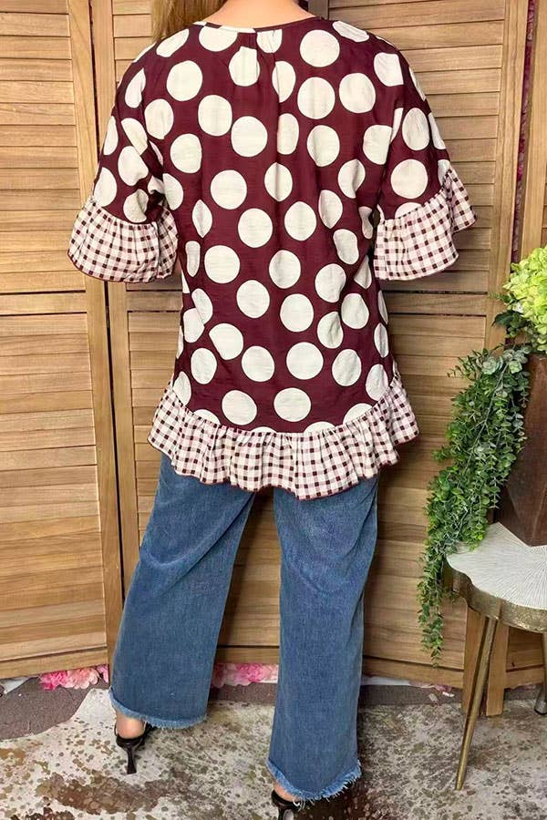 Trendy floral short sleeve women's boutique top GJQ17422-Blouse-luluclothes-Stuffology - Where Vintage Meets Modern, A Boutique for Real Women in Crosbyton, TX