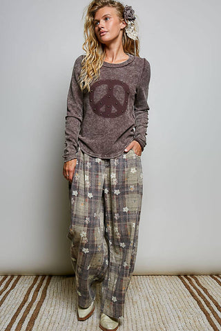Crafted Textured Allover Print Woven Wide-Leg Pants-Pants-Pol Clothing-Stuffology - Where Vintage Meets Modern, A Boutique for Real Women in Crosbyton, TX
