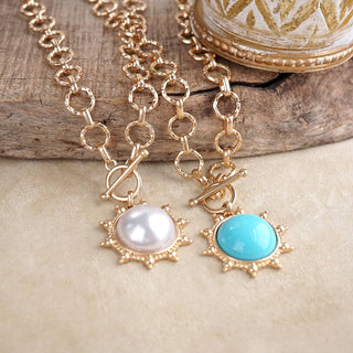 Suncrest Duo – Toggle Charm Chain Necklace-PennyLine inc-Stuffology - Where Vintage Meets Modern, A Boutique for Real Women in Crosbyton, TX