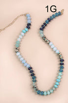 NATURAL AGATE GLASS SEMI PRECIOUS BEAD NECKLACE | 80N896-JOSSLYN by wall to wall-Stuffology - Where Vintage Meets Modern, A Boutique for Real Women in Crosbyton, TX
