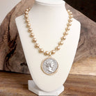 Coin Chunky Ball Chain Statement Necklace – Gold Tone-Necklaces-PennyLine inc-Stuffology - Where Vintage Meets Modern, A Boutique for Real Women in Crosbyton, TX