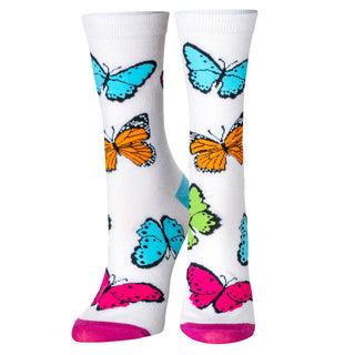 Butterflies - Womens Crew Folded | Stuffology Boutique-Socks-Crazy Socks-Stuffology - Where Vintage Meets Modern, A Boutique for Real Women in Crosbyton, TX