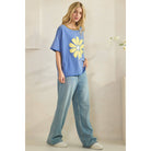 Daisy Applique Tee-Vintage Wash Tee-Sage + Fig-Stuffology - Where Vintage Meets Modern, A Boutique for Real Women in Crosbyton, TX