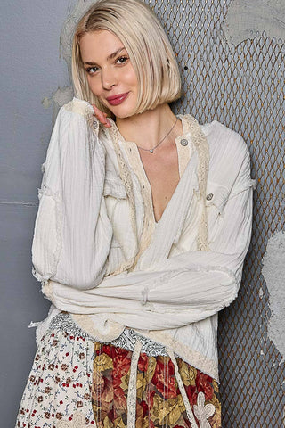 Vintage Wash Double Gauze Hoodie Jacket-Hoodie-Pol Clothing-Stuffology - Where Vintage Meets Modern, A Boutique for Real Women in Crosbyton, TX