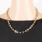 Two Tone U Chain Link Necklace-The Looks by Fame Accessories-Stuffology - Where Vintage Meets Modern, A Boutique for Real Women in Crosbyton, TX