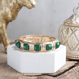 Eternal Glow – Eternity Stretchy Bangle with Cabochons or Pearls-Bracelets-PennyLine inc-Stuffology - Where Vintage Meets Modern, A Boutique for Real Women in Crosbyton, TX