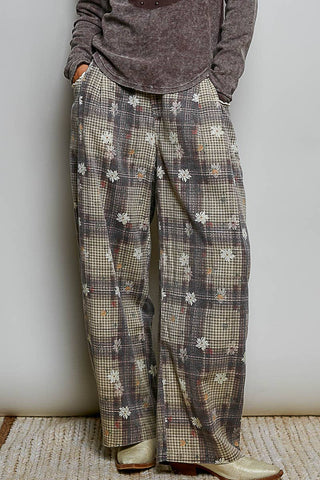 Crafted Textured Allover Print Woven Wide-Leg Pants-Pants-Pol Clothing-Stuffology - Where Vintage Meets Modern, A Boutique for Real Women in Crosbyton, TX
