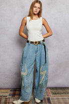 POL Clothing Beaded Cycle Striped Floral Pattern Belt-BELT-Pol Clothing-Stuffology - Where Vintage Meets Modern, A Boutique for Real Women in Crosbyton, TX