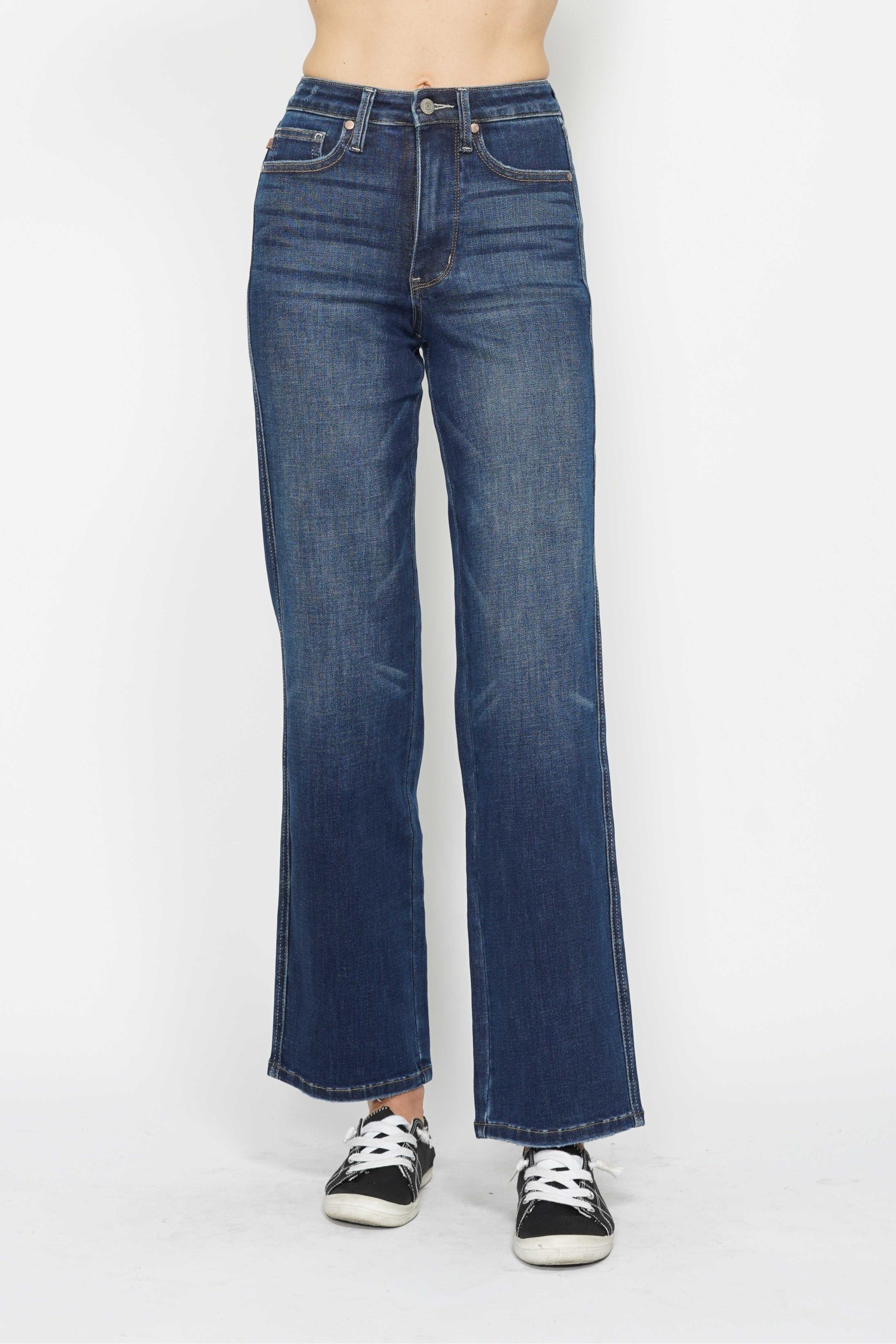 JUDY BLUE HIGH WAISTED TUMMY CONTROL STRAIGHT JEANS / STUFFOLOGY BOUTIQUE-Jeans-JUDY BLUE-Stuffology - Where Vintage Meets Modern, A Boutique for Real Women in Crosbyton, TX