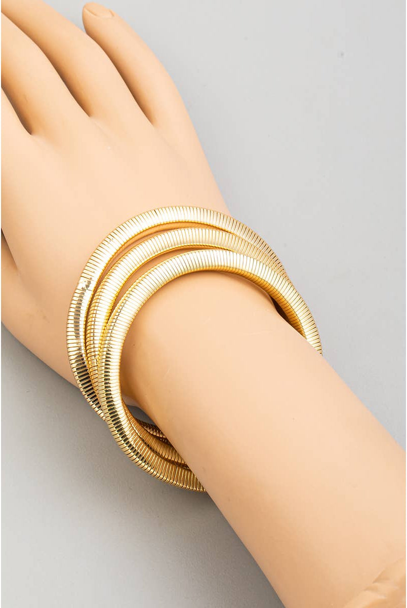 3Pc Layered Elastic Box Bracelet | Stuffology Boutique-The Looks by Fame Accessories-Stuffology - Where Vintage Meets Modern, A Boutique for Real Women in Crosbyton, TX
