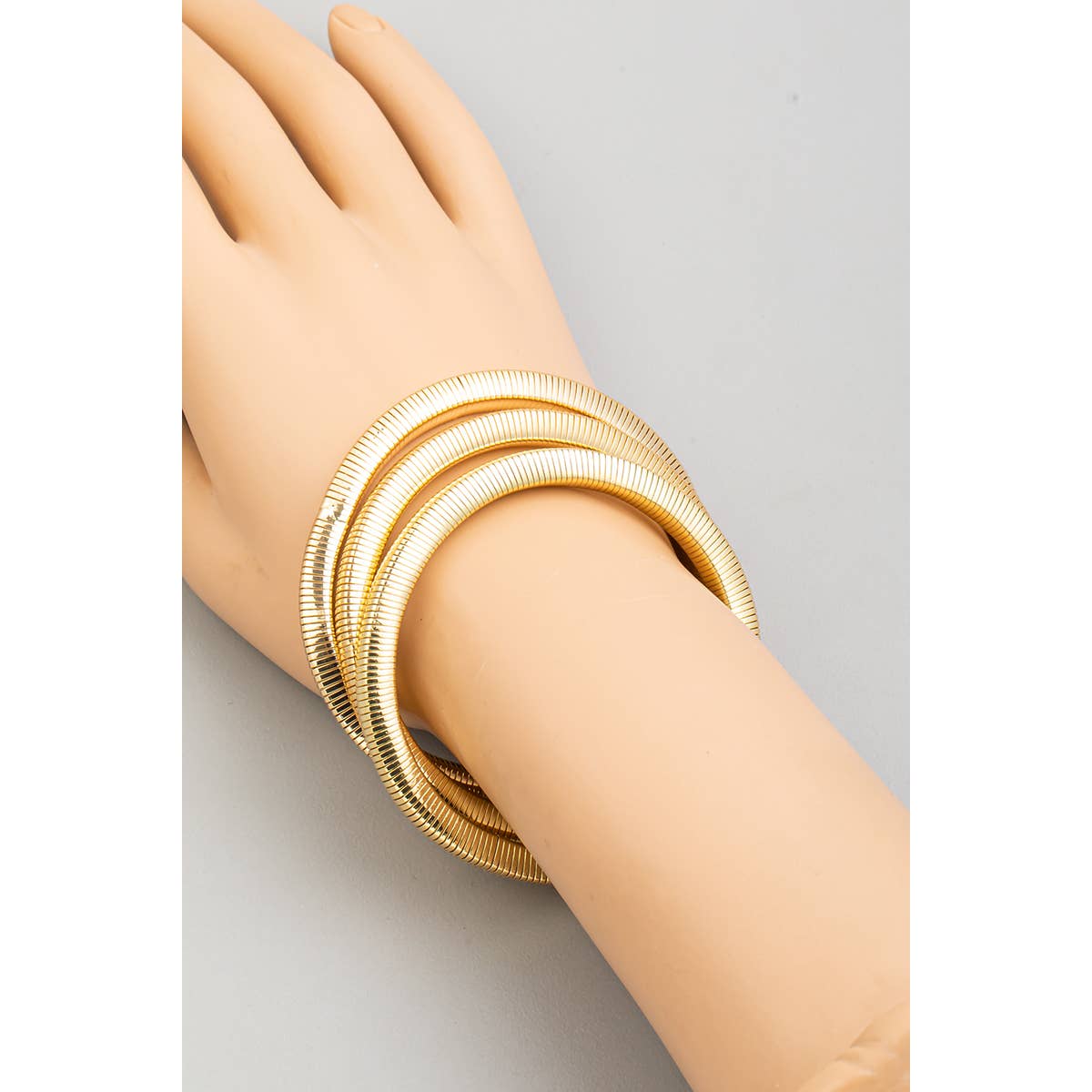 3Pc Layered Elastic Box Bracelet | Stuffology Boutique-The Looks by Fame Accessories-Stuffology - Where Vintage Meets Modern, A Boutique for Real Women in Crosbyton, TX