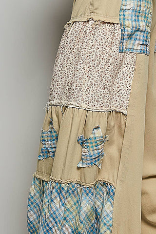 Star Patch Chambray Wide Leg Pants-Pants-Pol Clothing-Stuffology - Where Vintage Meets Modern, A Boutique for Real Women in Crosbyton, TX