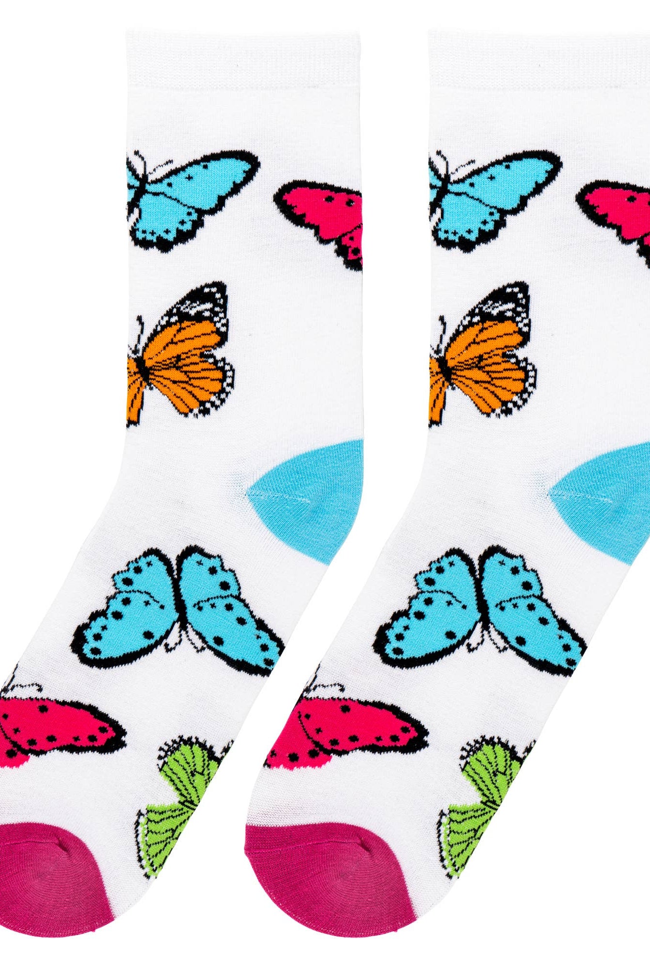 Butterflies - Womens Crew Folded | Stuffology Boutique-Socks-Crazy Socks-Stuffology - Where Vintage Meets Modern, A Boutique for Real Women in Crosbyton, TX