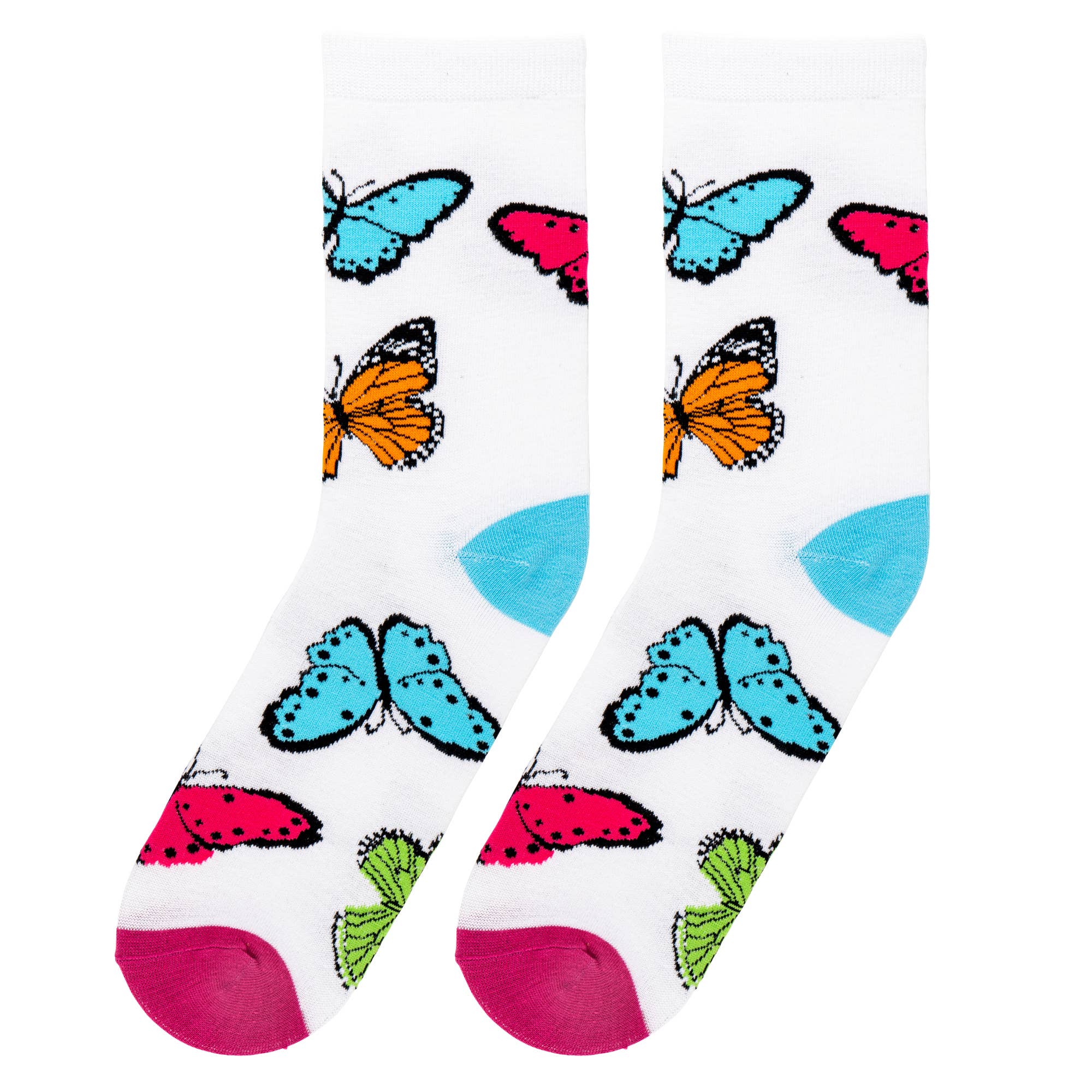 Butterflies - Womens Crew Folded | Stuffology Boutique-Socks-Crazy Socks-Stuffology - Where Vintage Meets Modern, A Boutique for Real Women in Crosbyton, TX