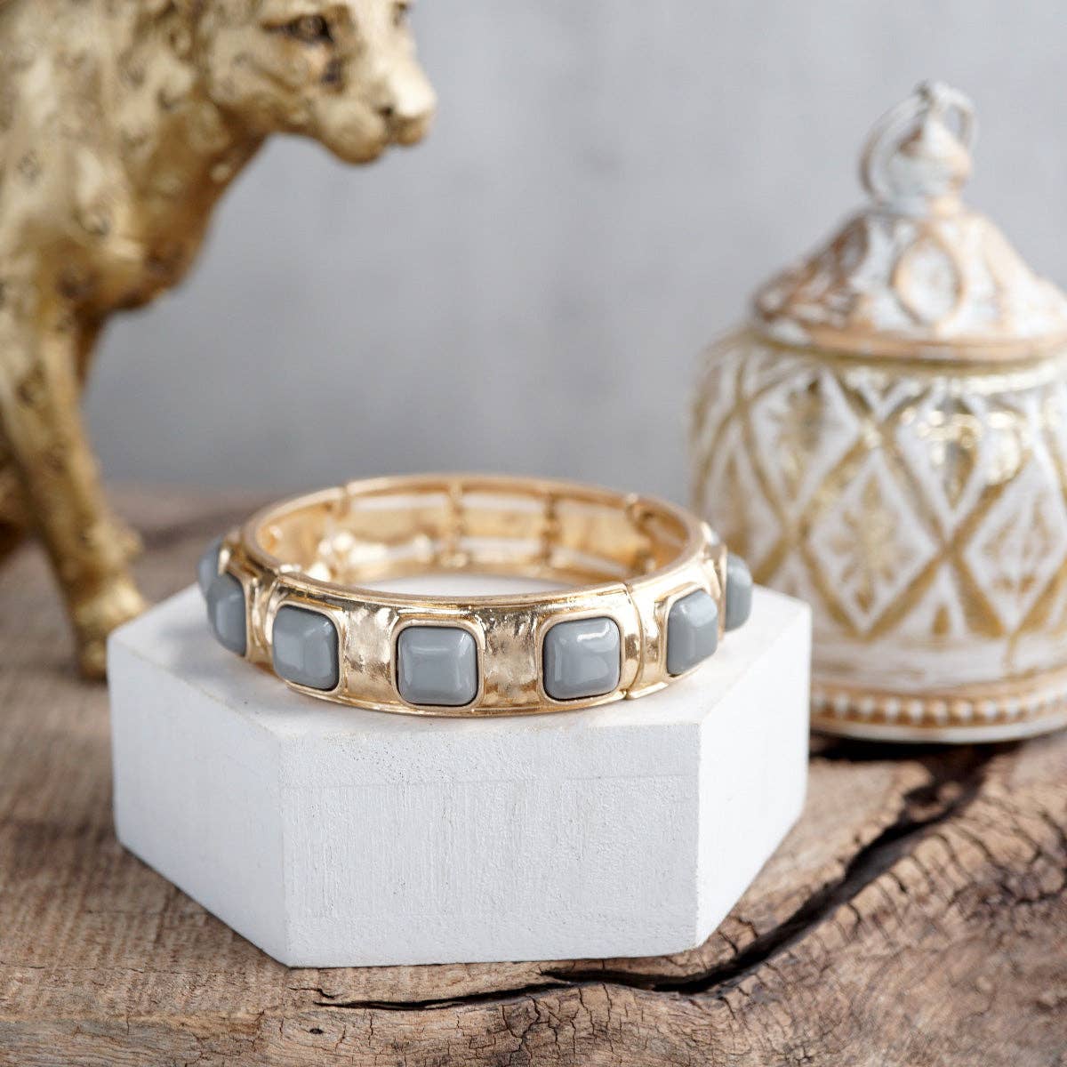Eternal Glow – Eternity Stretchy Bangle with Cabochons or Pearls-PennyLine inc-Stuffology - Where Vintage Meets Modern, A Boutique for Real Women in Crosbyton, TX