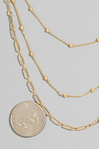 Mixed Layered Chains Necklace Set-The Looks by Fame Accessories-Stuffology - Where Vintage Meets Modern, A Boutique for Real Women in Crosbyton, TX