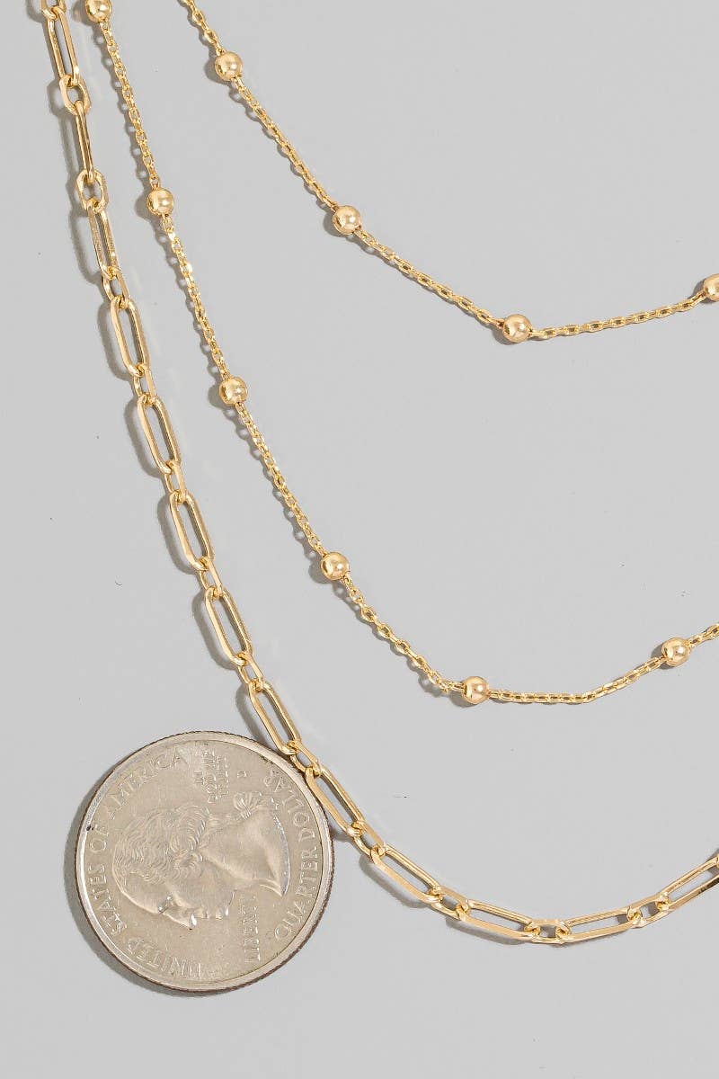 Mixed Layered Chains Necklace Set-The Looks by Fame Accessories-Stuffology - Where Vintage Meets Modern, A Boutique for Real Women in Crosbyton, TX