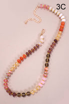 NATURAL AGATE GLASS SEMI PRECIOUS BEAD NECKLACE | 80N896-JOSSLYN by wall to wall-Stuffology - Where Vintage Meets Modern, A Boutique for Real Women in Crosbyton, TX