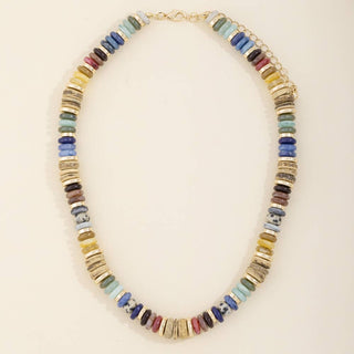 Wood And Stone Disc Bead Statement Necklace-Anarchy Street-Stuffology - Where Vintage Meets Modern, A Boutique for Real Women in Crosbyton, TX