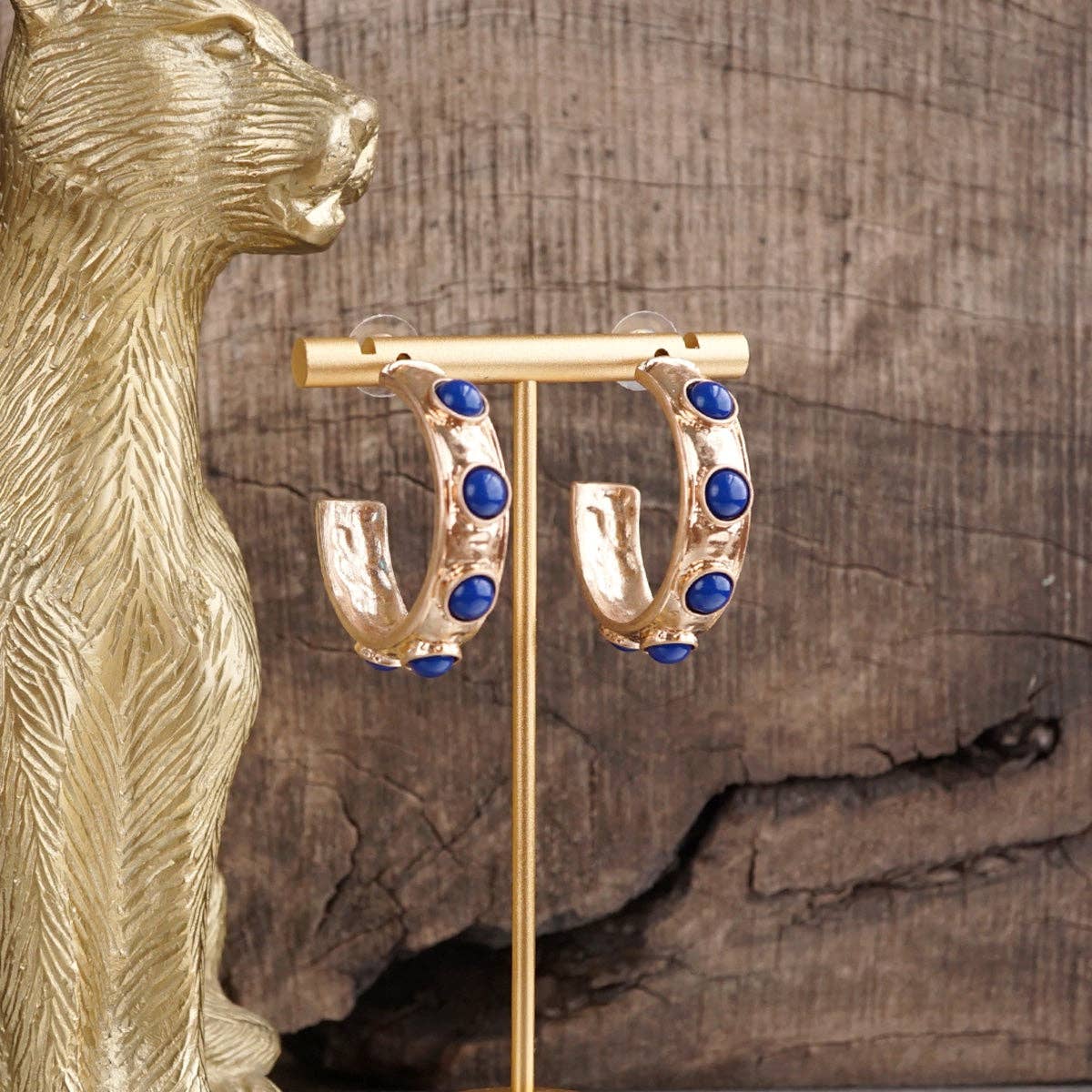 Jeweled Bubble Hoop Earrings – Colorful Acrylic Cabochons-PennyLine inc-Stuffology - Where Vintage Meets Modern, A Boutique for Real Women in Crosbyton, TX