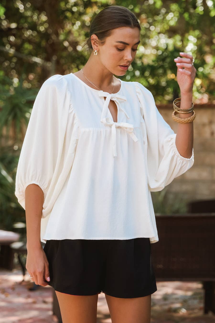 Solid Airflow Batwing 3/4 Sleeve Top-Tops-Oddi-Stuffology - Where Vintage Meets Modern, A Boutique for Real Women in Crosbyton, TX