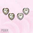 Rhinestone heart stud earring-Earrings-Pink Panache Brands-Stuffology - Where Vintage Meets Modern, A Boutique for Real Women in Crosbyton, TX