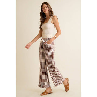 Gingham Ruffle Hem Pants-So Me-Stuffology - Where Vintage Meets Modern, A Boutique for Real Women in Crosbyton, TX