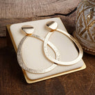 Teardrop Shape Statement Earrings – Gold Tone-PennyLine inc-Stuffology - Where Vintage Meets Modern, A Boutique for Real Women in Crosbyton, TX
