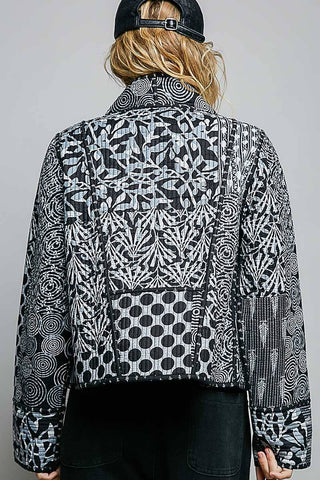 Lightweight Contrast Trim Quilted Kimono Jacket-Kimono-Pol Clothing-Stuffology - Where Vintage Meets Modern, A Boutique for Real Women in Crosbyton, TX