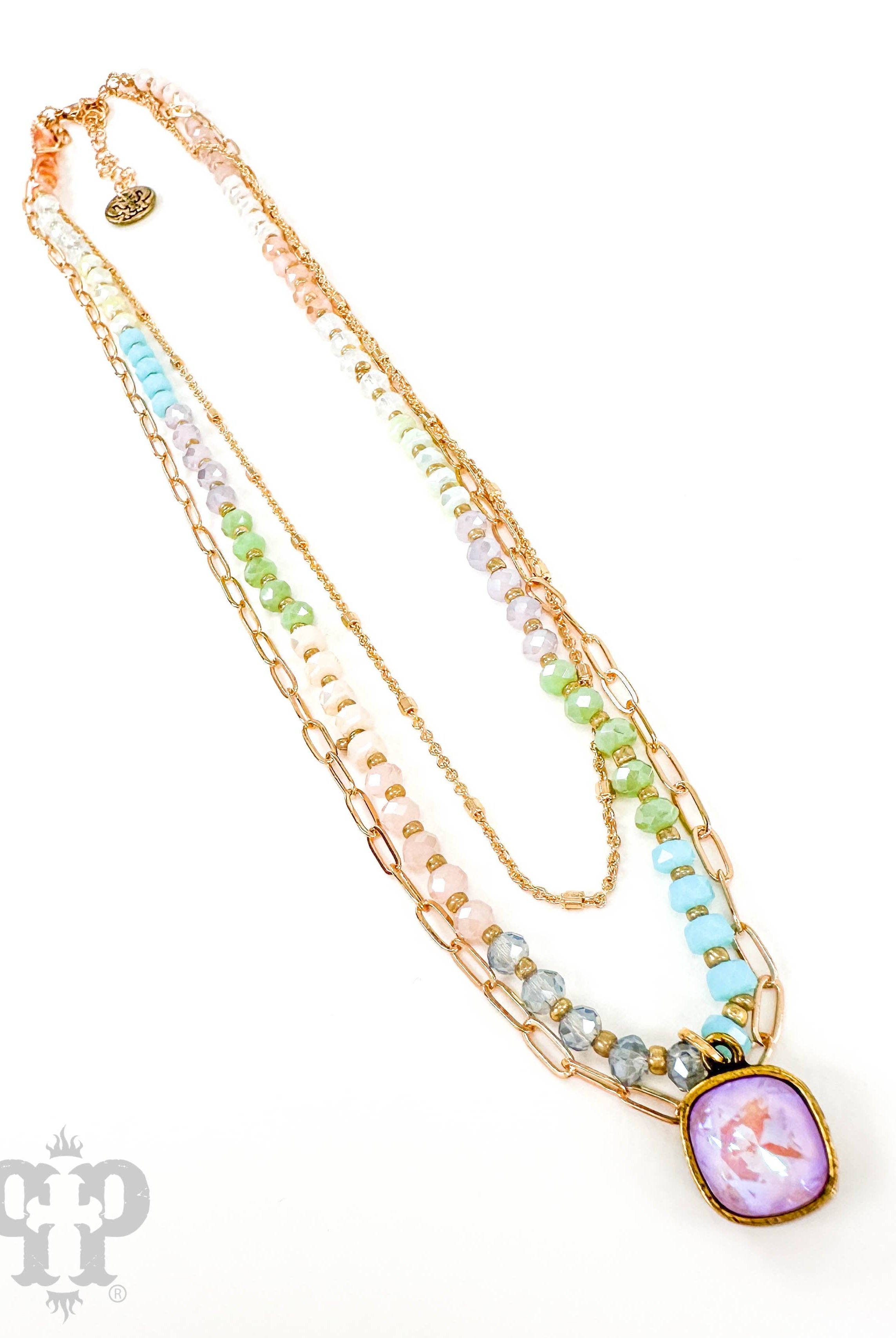 Triple strand necklace with drop | Stuffology Boutique-Necklaces-Pink Panache Brands-Stuffology - Where Vintage Meets Modern, A Boutique for Real Women in Crosbyton, TX