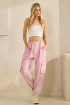 ACID WASH DENIM CARGO JOGGERS-pants-Sage + Fig-Stuffology - Where Vintage Meets Modern, A Boutique for Real Women in Crosbyton, TX