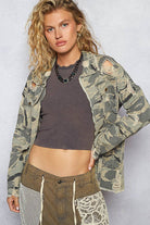 POL Clothing Sweet Camo Twill Jacket-Jackets-Pol Clothing-Stuffology - Where Vintage Meets Modern, A Boutique for Real Women in Crosbyton, TX