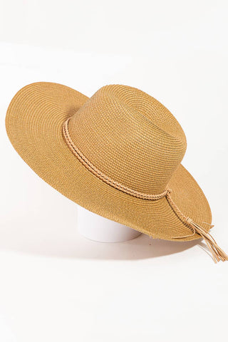 Straw Braided Rope Strap Sun Hat-Hats-The Looks by Fame Accessories-Stuffology - Where Vintage Meets Modern, A Boutique for Real Women in Crosbyton, TX