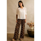 POLKA DOT CREPE SMOCKED POCKET WIDE LEG PANTS-So Me-Stuffology - Where Vintage Meets Modern, A Boutique for Real Women in Crosbyton, TX