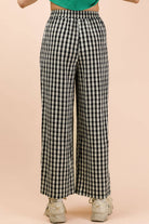 Elastic Waist Checkered Casual Pants-Pants-VERY J-Stuffology - Where Vintage Meets Modern, A Boutique for Real Women in Crosbyton, TX